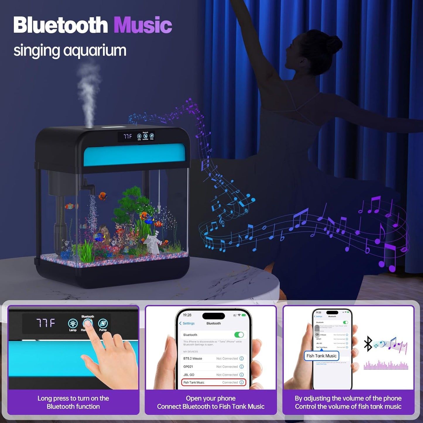 Fish Aquarium with Music Humidifier