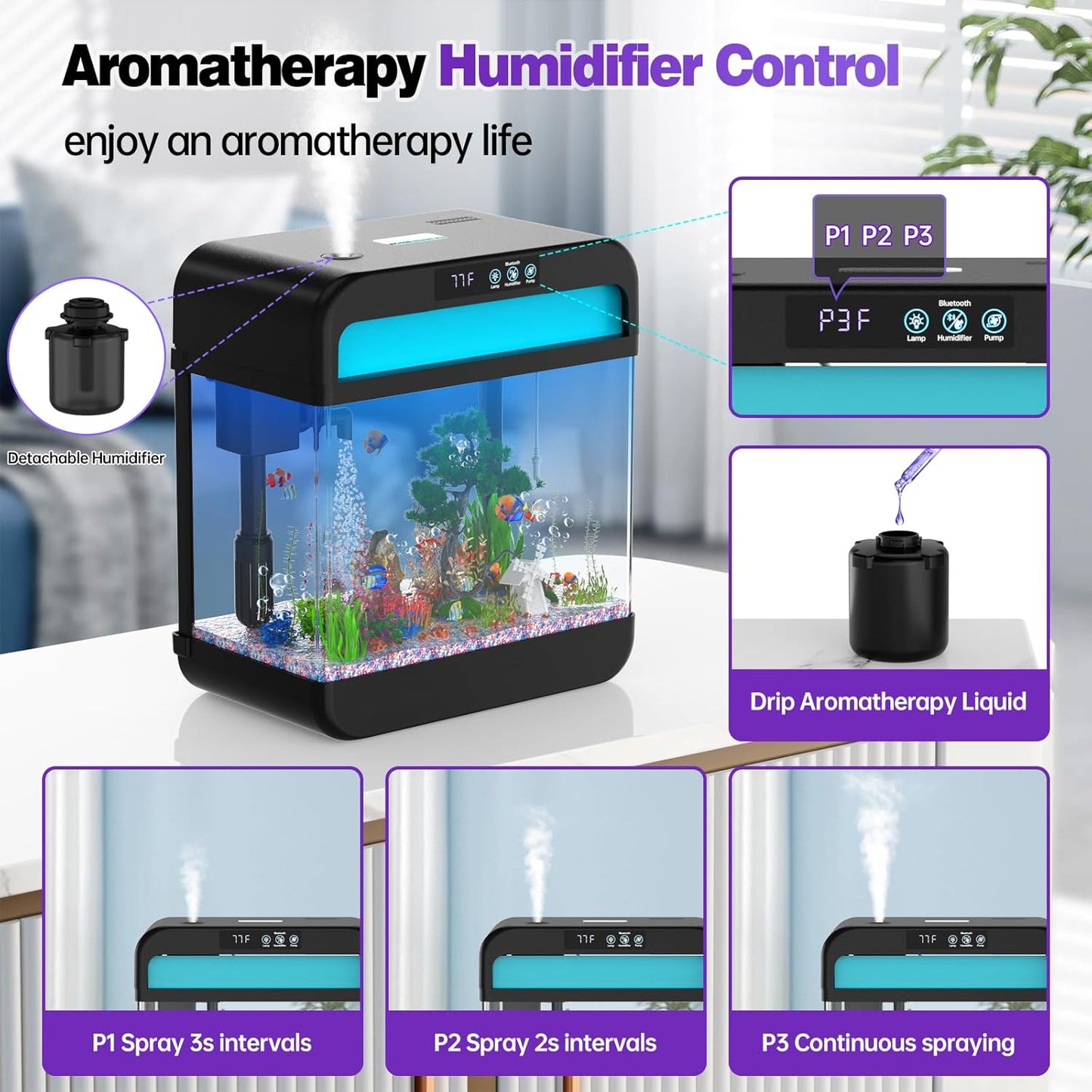 Fish Aquarium with Music Humidifier